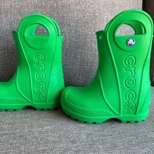 Crocs Green Kids' Rain Boots Sz 6 toddler